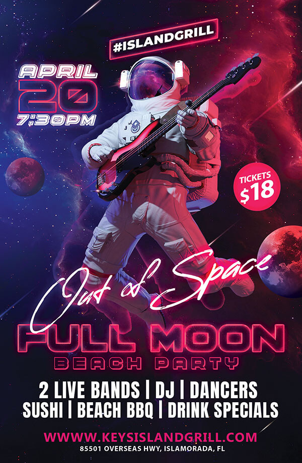 Out of Space Full Moon Beach Party